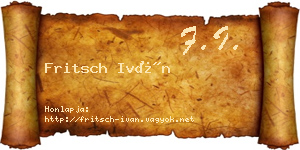 Fritsch Iván névjegykártya